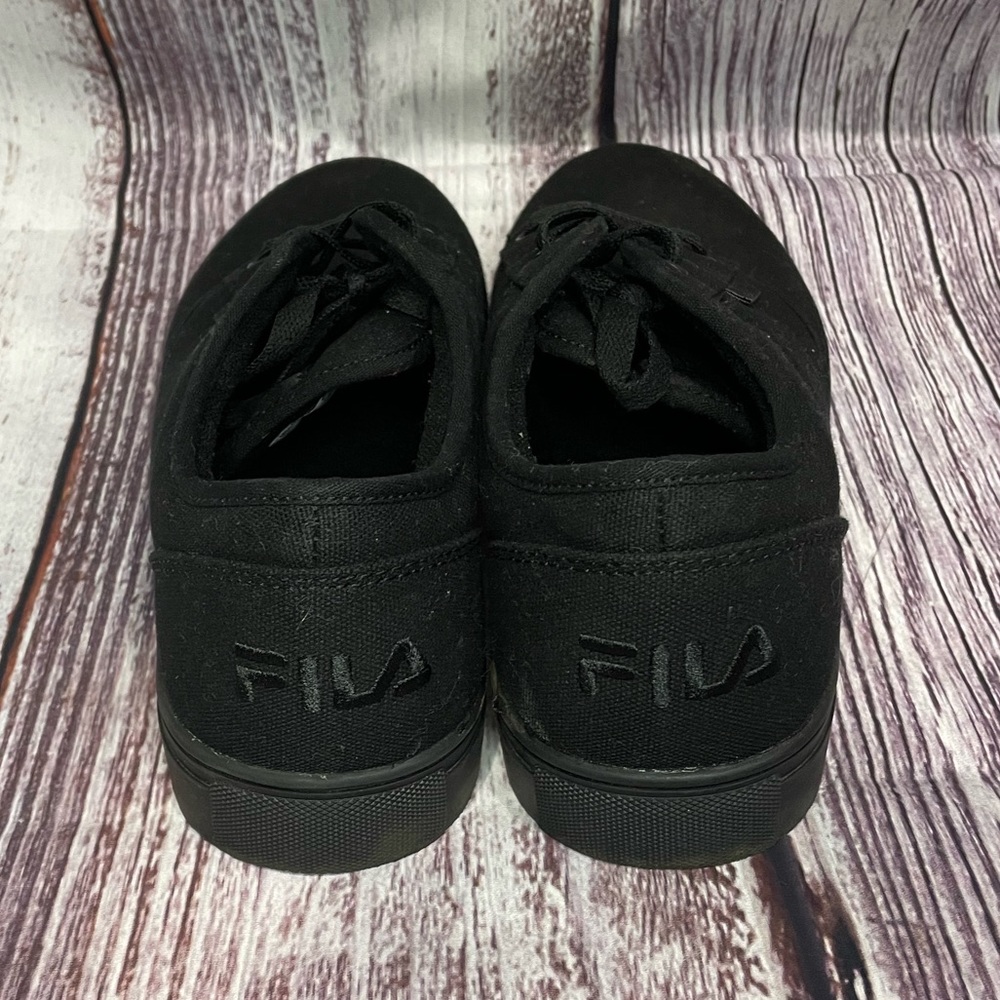 Black Canvas Fila Sneakers Men’s Size 7 - Picture 4 of 12